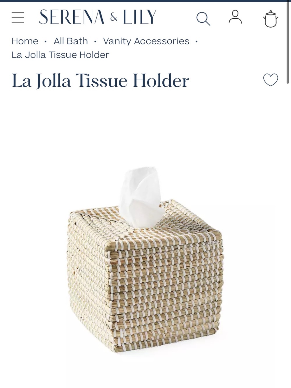 Serena & Lily La Jolla tissue holder
